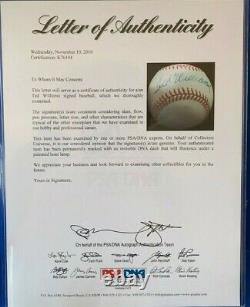 Beautiful Ted Williams Signed OALB Baseball PSA DNA Authenticated Red Sox withCube