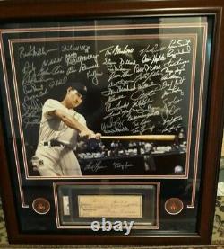 Boston RED SOX MULTI SIGNED 28X30 CUSTOM FRAMED CHECK DISPLAY SIGNED BY 51 TOTAL