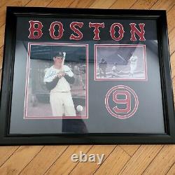 Custom Framed TED WILLIAMS Signed 8x10 autographed Photo authentic with COA