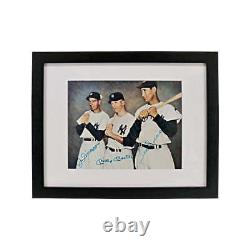 DiMaggio, Mantle & Ted Williams Multi Autographed Signed 8x10 Framed Photo (JSA)