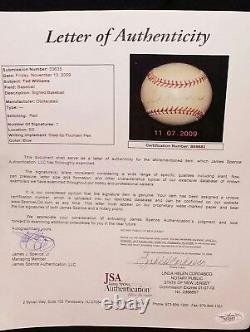 Early 1950s TED WILLIAMS Signed Baseball BOSTON RED SOX TEAM vtg HOF JSA Auto