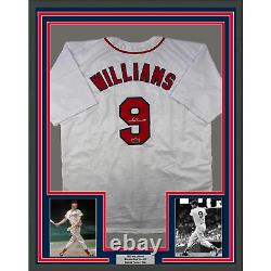 Framed Facsimile Autographed Ted Williams 33x42 White Reprint Laser Auto Jersey