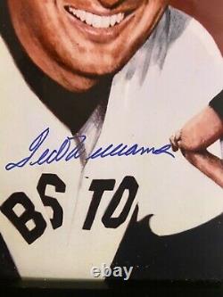 Framed Ted Williams Autographed 8 x 10 with COA