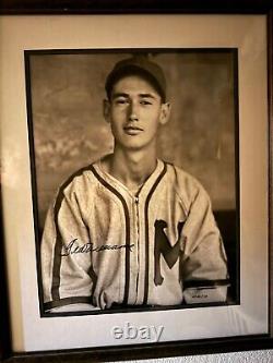 Framed Ted Williams Autographed Photo 27 x 22. Authenticated and Notarized