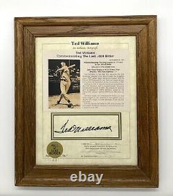 HOF Boston Red Sox Ted WillIams Autographed 8x10 Stat Sheet