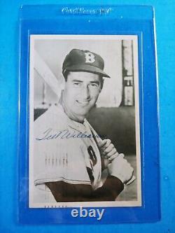 HOF TED WILLIAMS SIGNED AUTOGRAPHED 3.5x5.5 PHOTO RED SOX postmarked Aug 1956