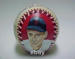 Hand Painted Baseball Ted Williams Autographed Topps Bowman Signed Painting PSA