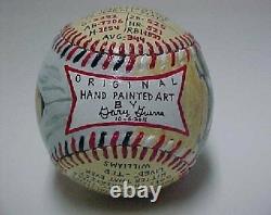 Hand Painted Baseball Ted Williams Autographed Topps Bowman Signed Painting PSA