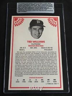 Hof Ted Williams 1982 Tcma Signed Autographed Card #13 Red Sox Cas Authentic