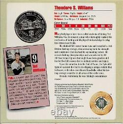 Hof'er Ted Williams Autographed Silver Proof 500 Hr Club Coin Card Jsa/loa