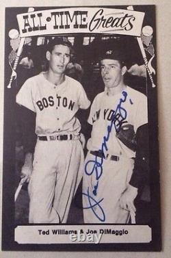 JOE DIMAGGIO Autographed Auto Signed Post Card with Ted Williams PSA/DNA LOA
