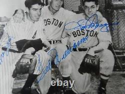 JOE DIMAGGIO, TED WILLIAMS & DOM DIMAGGIO Signed Framed 8x10 Photo with PSA Letter