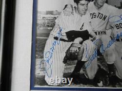 JOE DIMAGGIO, TED WILLIAMS & DOM DIMAGGIO Signed Framed 8x10 Photo with PSA Letter