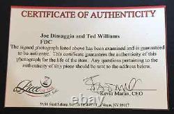 JOE DIMAGGIO and TED WILLIAMS SIGNED RODE II Stamp Card. May 25, 1985. COA