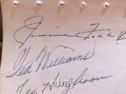 Jimmie Foxx & Ted Williams Signed Autograph Book Page w Red Sox and Reds Auto