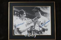Joe DiMaggio And Ted Williams Holding Bat Signed 10.5x13.5 Photograph JSA WithLOA