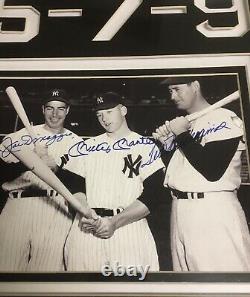 Joe DiMaggio, Mickey Mantle, & Ted Williams Auto Autographed 8x10 Photo with COA