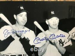 Joe DiMaggio, Mickey Mantle, & Ted Williams Autographed 8x10 Photo with COA