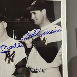Joe DiMaggio Mickey Mantle Ted Williams Autographed Photo COA Authenticated