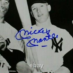Joe DiMaggio Mickey Mantle Ted Williams HOF Autographed 8x10 Signed Photo PSA