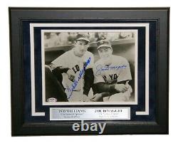 Joe DiMaggio Ted Williams Autographed 8x10 Photo Framed PSA/DNA