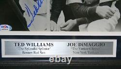 Joe DiMaggio Ted Williams Autographed 8x10 Photo Framed PSA/DNA