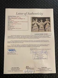 Joe DiMaggio, Ted Williams, Mickey Mantle Autographed 8x10 Baseball Photo JSA LOA