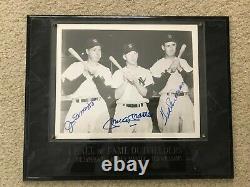 Joe DiMaggio, Ted Williams, Mickey Mantle Photograph Signed