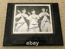 Joe DiMaggio, Ted Williams, Mickey Mantle Photograph Signed