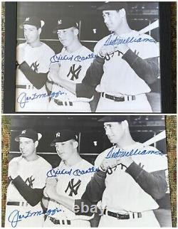 Joe Dimaggio, Mickey Mantle, Ted Williams Boldly Signed Photo Baseball Greats