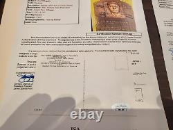 Joe Dimaggio Yankees Hall Of Fame Plaque Post Card Autographed Jsa Authenticated