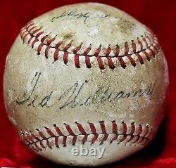 July 20, 1947 TED WILLIAMS Signed Ball BOSTON RED SOX TEAM vtg HOF Triple Crown