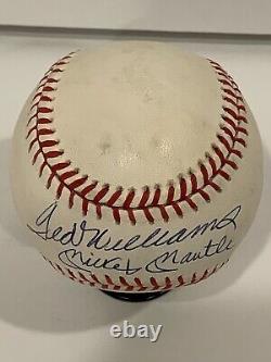 Legendary Mickey Mantle Ted Williams Autographed Signed MLB Baseball Yankees