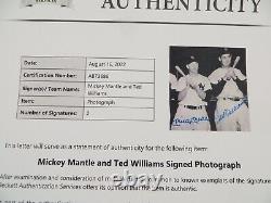 MICKEY MANTLE & TED WILLIAMS SIGNED 8x10 NY YANKEES RED SOX PHOTO BECKETT LOA