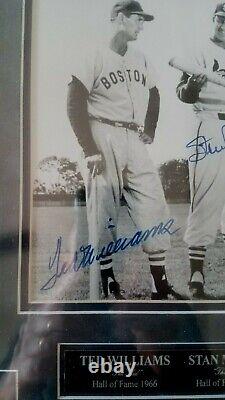 MICKEY MANTLE, TED WILLIAMS & STAN MUSIAL Signed 8 X 10 FRAMED Photo JSA LOA