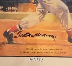 MINT FRAMED Ted Williams Autographed 16x20 Hit List Poster with COA