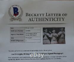Mickey Mantle Joe DiMaggio Ted Williams Autographed 11x14 Framed Becket AB08808