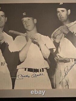 Mickey Mantle /Joe DiMaggio/ Ted Williams Autographed & Framed Picture GORGEOUS