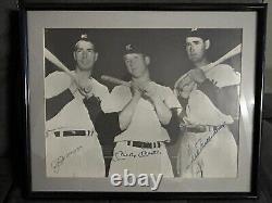 Mickey Mantle /Joe DiMaggio/ Ted Williams Autographed & Framed Picture GORGEOUS