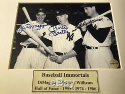Mickey Mantle, Joe DiMaggio, & Ted Williams Signed 5x7 Photo with COA