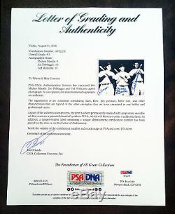 Mickey Mantle, Joe DiMaggio & Ted Williams Signed 8X10 Photo PSA/DNA MINT+9.5