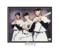 Mickey Mantle Joe DiMaggio Ted Williams Signed Autographed Photo BAS & Global