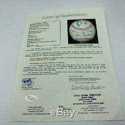 Mickey Mantle Joe Dimaggio Ted Williams Aaron Tom Seaver Signed Baseball JSA COA