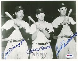 Mickey Mantle Joe Dimaggio Ted Williams Multi Signed 8x10 Psa Dna Af09162