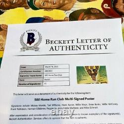 Mickey Mantle Ted Williams 500 Home Run Club Signed Large Photo Litho Beckett