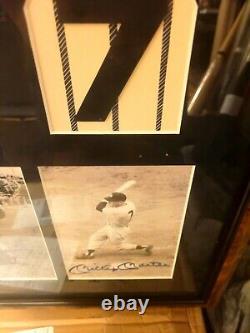 Mickey Mantle Ted Williams Dimaggio Autographed Signed Print With Jersey Numbers