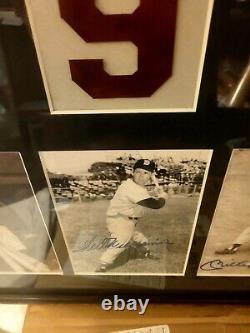 Mickey Mantle Ted Williams Dimaggio Autographed Signed Print With Jersey Numbers