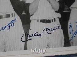 Mickey Mantle Ted Williams Joe DiMaggio AUTOGRAPHED FRAMED 8x10 PHOTO PSA/DNA