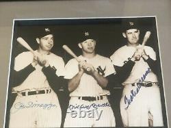 Mickey Mantle, Ted Williams, Joe Dimaggio signed Picture With COA