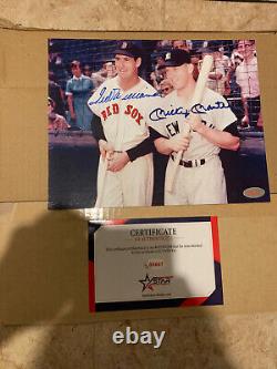 Mickey Mantle Ted Williams MLB HOF Dual Autograph Signed 8x10 Photo Withcoa